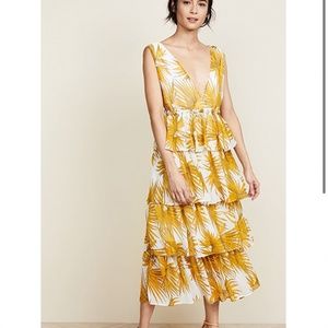 Shopbop Nightwalker Yellow Palm Midi